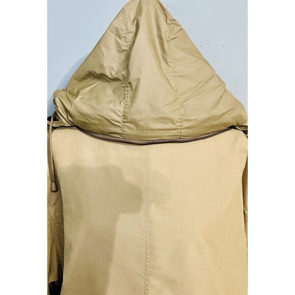 Men’s Vintage Tan Nautica Jacket SzXL Zip Front With Pockets Hidden Hood - Picture 15 of 16